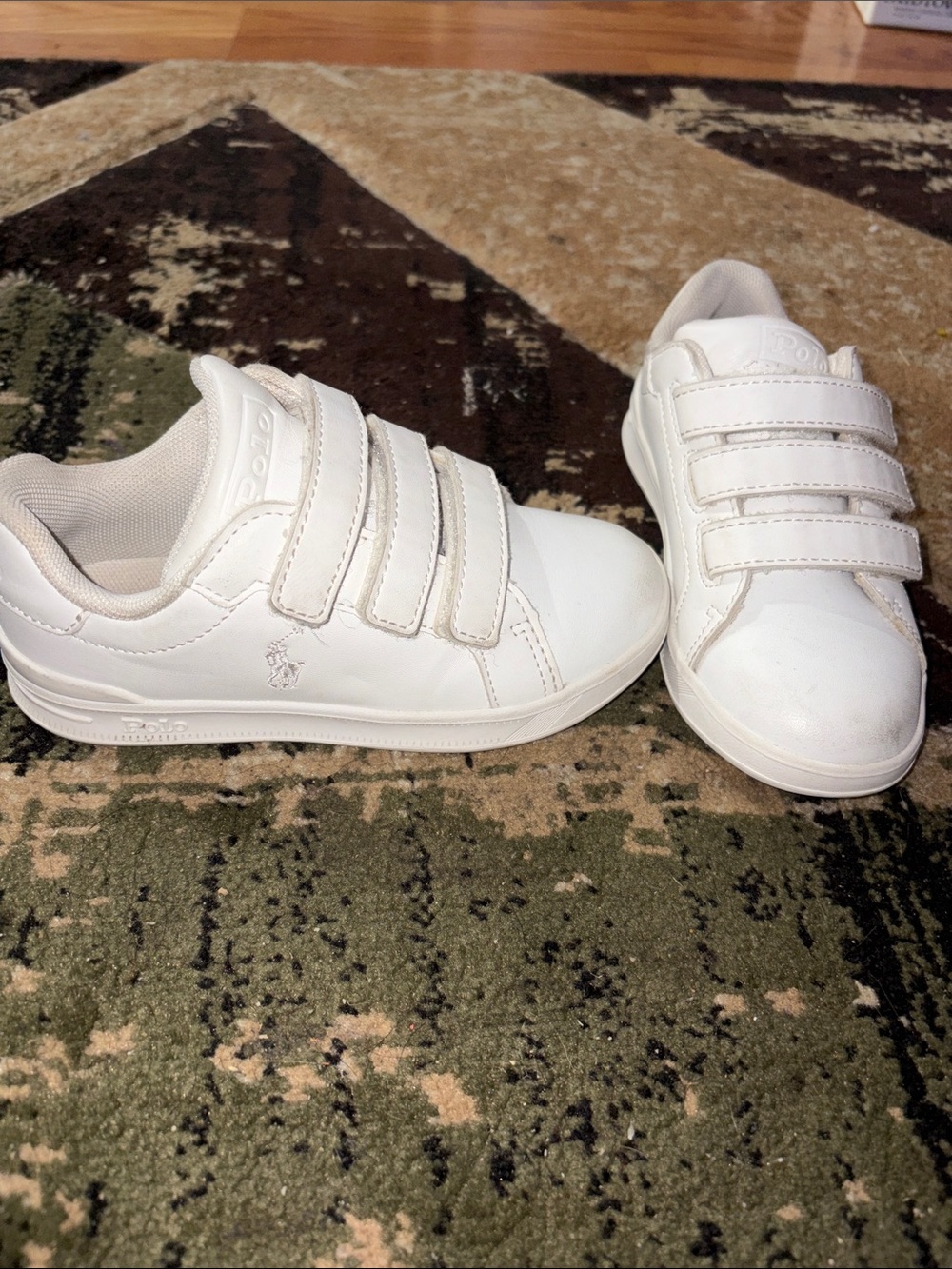 Polo by Ralph Lauren Kids White Triple Velcro Sneakers
